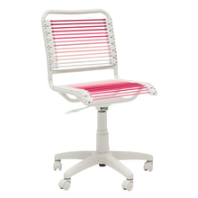 Load image into Gallery viewer, Low Back Bungie Office Chair in Blush with White Frame and Base