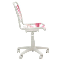Load image into Gallery viewer, Low Back Bungie Office Chair in Blush with White Frame and Base