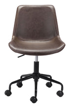 Load image into Gallery viewer, Mid-Century Matte Brown Armless Office Chair