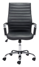 Load image into Gallery viewer, Modern High-Back Office Chair in Black and Chrome