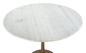 Round 36" Marble Meeting Table with Gold Base