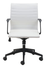 Load image into Gallery viewer, White Modern Office Chair with Elegant Contrasting Black Frame
