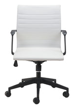 Load image into Gallery viewer, White Modern Office Chair with Elegant Contrasting Black Frame