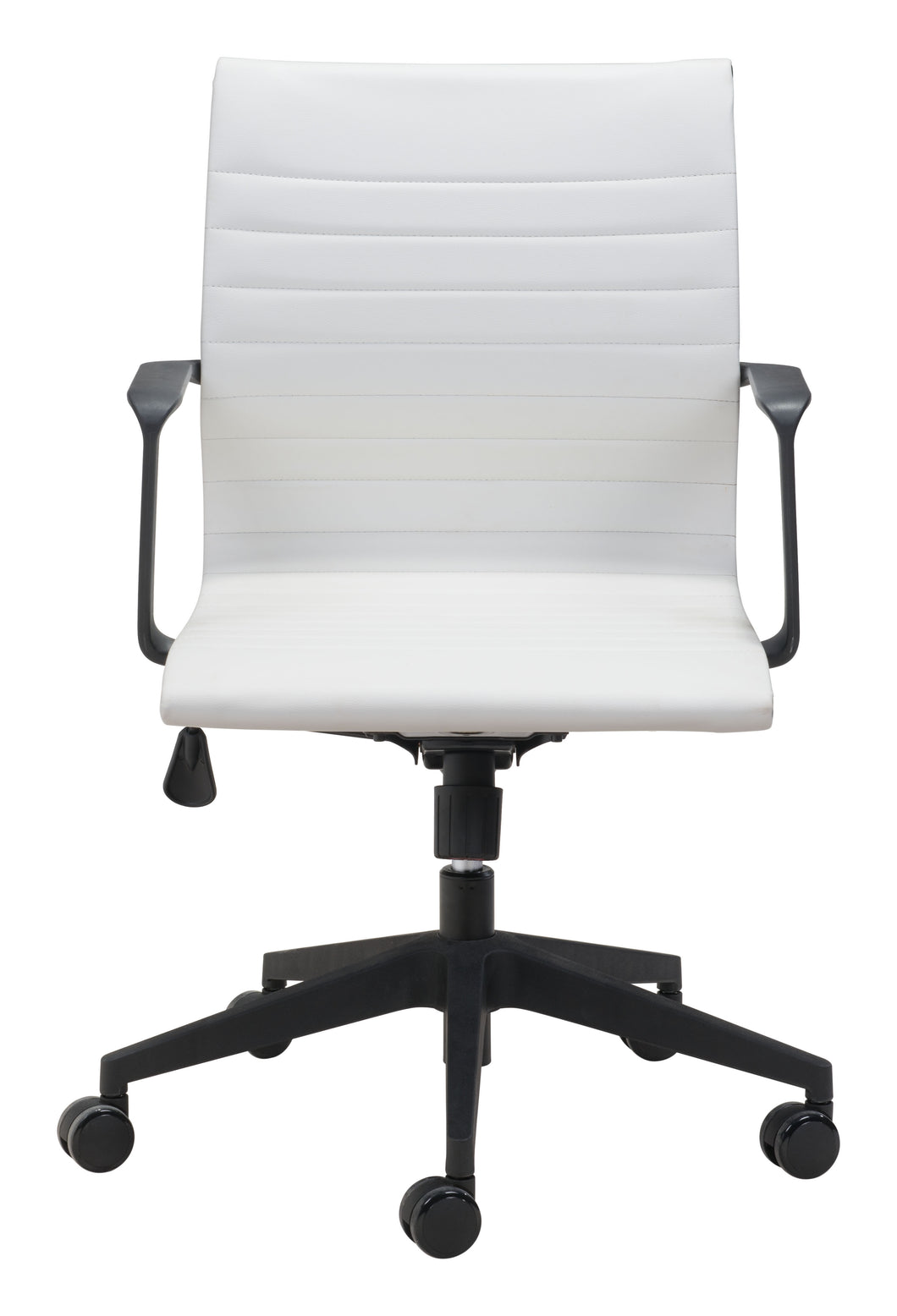 White Modern Office Chair with Elegant Contrasting Black Frame