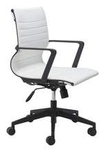 Load image into Gallery viewer, White Modern Office Chair with Elegant Contrasting Black Frame