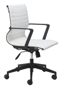 White Modern Office Chair with Elegant Contrasting Black Frame