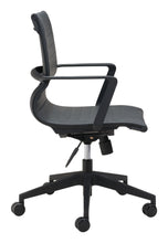 Load image into Gallery viewer, Modern Black Office Chair with Unique Ribbed Back
