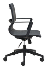 Load image into Gallery viewer, Modern Black Office Chair with Unique Ribbed Back