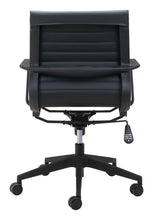 Load image into Gallery viewer, Modern Black Office Chair with Unique Ribbed Back