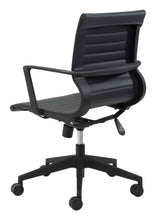Load image into Gallery viewer, Modern Black Office Chair with Unique Ribbed Back