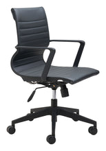 Load image into Gallery viewer, Modern Black Office Chair with Unique Ribbed Back
