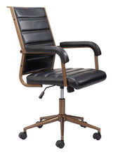 Load image into Gallery viewer, Plush Vintage Black and Bronze Office Chair
