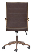 Load image into Gallery viewer, Plush Vintage Espresso and Bronze Office Chair