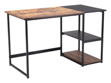 Load image into Gallery viewer, Brown and Black 47" Vintage Industrial Workstation