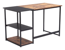 Load image into Gallery viewer, Brown and Black 47" Vintage Industrial Workstation