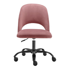 Load image into Gallery viewer, Rose Velvet Height Adjustable Rolling Office Chair