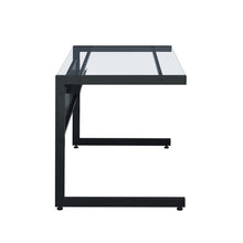 Load image into Gallery viewer, Glass Top 50" Modern Black C-Shaped Modular Desk