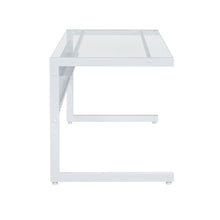 Load image into Gallery viewer, Glass Top 50" Modern White C-Shaped Modular Desk