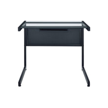 Load image into Gallery viewer, Black C-Shaped 34" Modern Desk with Glass Top