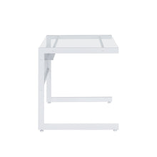 Load image into Gallery viewer, C-Shaped 34" Modern White Desk with Glass Top