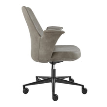 Load image into Gallery viewer, Gray Leather Flared Arm Office Chair