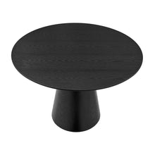 Load image into Gallery viewer, 43.5" Matte Black Ash Veneer Round Meeting Table
