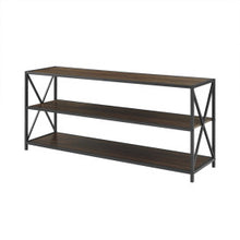 Load image into Gallery viewer, 60&quot; X-Frame Credenza in Steel &amp; Dark Walnut

