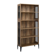 Load image into Gallery viewer, 68&quot; Rustic Oak Bookcase with Historic Design
