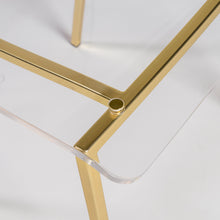 Load image into Gallery viewer, Set of Two Clear Acrylic and Brushed Gold Office Chairs