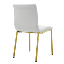 Load image into Gallery viewer, Set of Two White Leather Guest Chair with Brushed Gold Stainless Legs