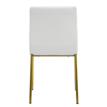Load image into Gallery viewer, Set of Two White Leather Guest Chair with Brushed Gold Stainless Legs