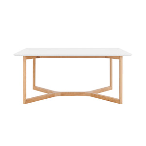 Matte White Natural Beech Wood 63" Meeting Table