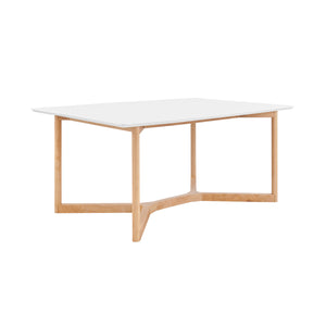 Matte White Natural Beech Wood 63" Meeting Table