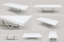 Load image into Gallery viewer, 84" - 124" Modern Conference Table with High Gloss White Top