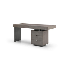 Load image into Gallery viewer, Grey Oak 71" Modern Executive Desk with Storage Drawers