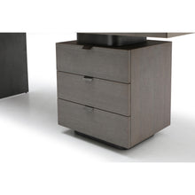 Load image into Gallery viewer, Grey Oak 71" Modern Executive Desk with Storage Drawers