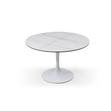 Load image into Gallery viewer, 47" Elegant Round Ceramic Meeting Table with White Ceramic Top