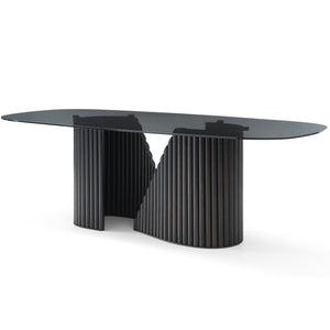 Glass Top 95" Conference Table in Matte Dark Grey