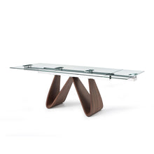 Load image into Gallery viewer, Glass Extendable 63&quot; -94&quot; Conference Table or Executive Desk with Walnut Base
