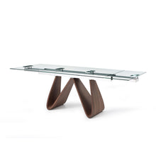 Load image into Gallery viewer, Glass Extendable 63" -94" Conference Table or Executive Desk with Walnut Base