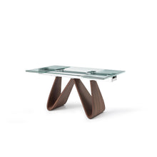 Load image into Gallery viewer, Glass Extendable 63" -94" Conference Table or Executive Desk with Walnut Base