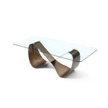 Load image into Gallery viewer, 94&quot; Glass Top Conference Table with Brushed Bronze Base
