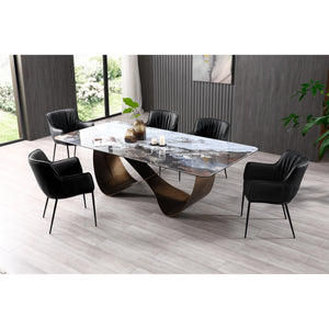 Ceramic Top 94" Conference Table with Brushed Bronze Base