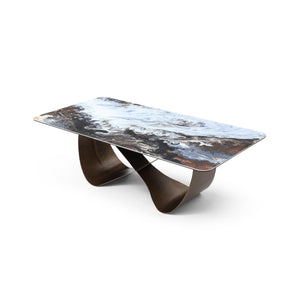 Ceramic Top 94" Conference Table with Brushed Bronze Base
