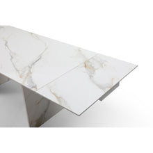 Load image into Gallery viewer, Rectangle 71" - 106" Extendable White Ceramic Conference Table