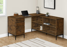 Load image into Gallery viewer, 60&quot; L-Shaped Brown Contemporary Office Desk
