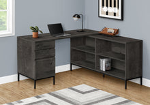 Load image into Gallery viewer, 60" L-Shaped Dark Gray Contemporary Office Desk