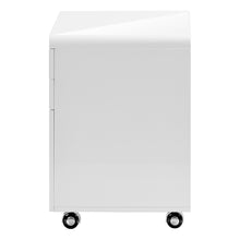 Load image into Gallery viewer, 18&quot; Modern White Gloss Mobile File Cabinet
