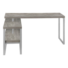 Load image into Gallery viewer, 60" Grey L-Shaped Corner Desk with Storage
