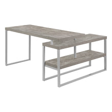Load image into Gallery viewer, 60" Grey L-Shaped Corner Desk with Storage